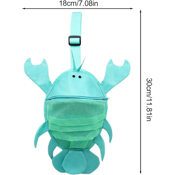 Lobster Net Strandtaske til Børn, Skalopsamlingspose til Børn, Skalopsækketaske Strandlegetøjs Nettaske til Drenge Piger
