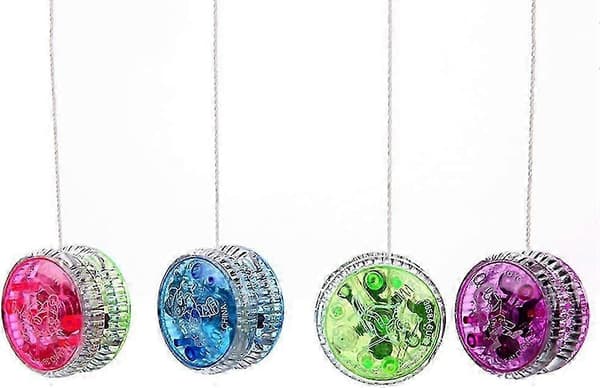 LED-belyst jojo for barn, nybegynnerjojo, responsiv kulelagerjojo, 4-pakning tilfeldige farger