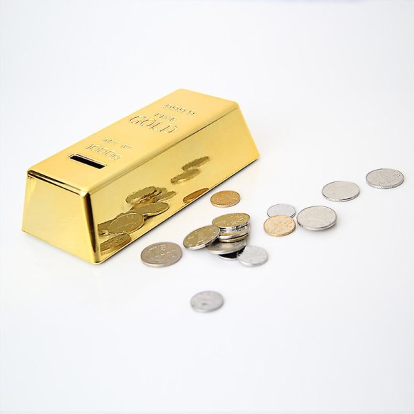 Fake Gold Bar Møntbank, Fake Gold Bar Spargris, Glitrende Guld Bar Piggy Bank Unbreakable Plastic Replica Bullion Bullion Money Pot Pengesparekasse