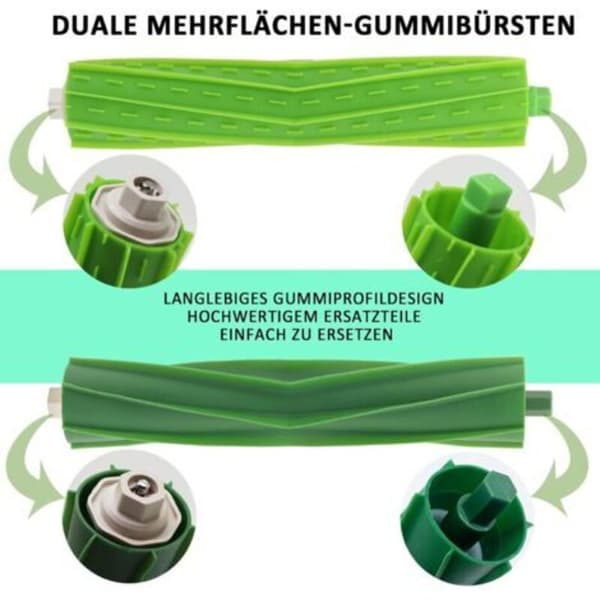(C) Erstatningsbørstetilbehør for iRobot Roomba i7 i7+ i3 i3+ i4 j7 E5 E6 E7