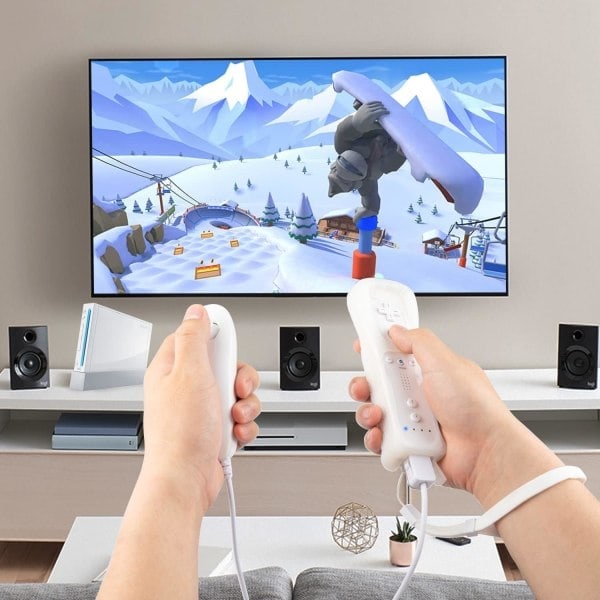 2 Pakk Wii Nunchuck Kontroller, Nunchuck Joystick Fjernkontroll Spill C