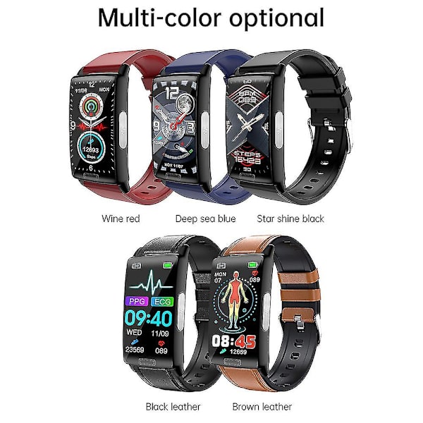 2024 Blodsukker Smart Watch Kropstemperatur ECG/PPG HRV Monitor Vandtæt