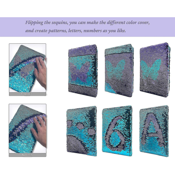 A5 Notebook Reversible Flip Sequin Journal 160 sider