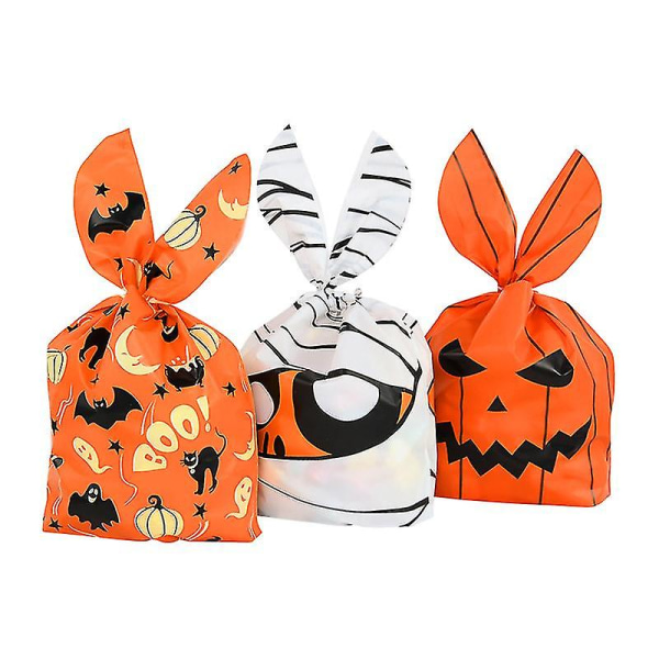 25 stk Halloween Ghost Pumpkin Godteriposer Kjekspakkepose Halloween festpynt Trick or Treat Gaverekvisita for barn