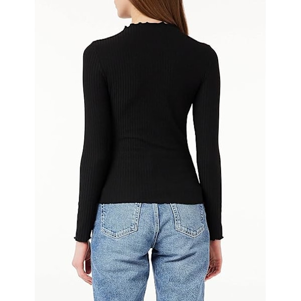 Høj Hals Langærmet Top Black L