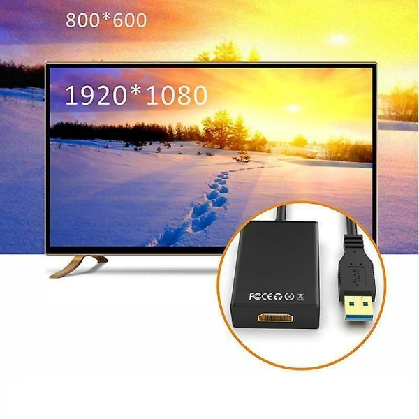 Hd 1080p Usb 3.0 til HDMI-videokabeladapter til pc Laptop Hdtv Lcd Tv Converter