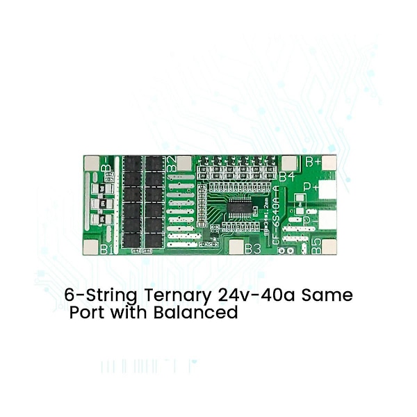 6s 24v 40a 18650 - Litium-akun suojapiirilevy PCB tasapainotuksella BMS:llä aurinkovalaisimille ja sähköpyörille