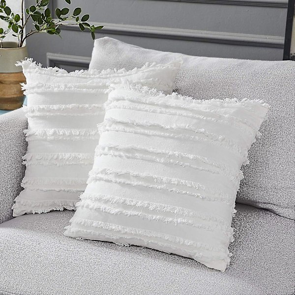 Valkoinen heittotyynynpäällinen, 2 kpl setti, Valkoinen 16 X 16
