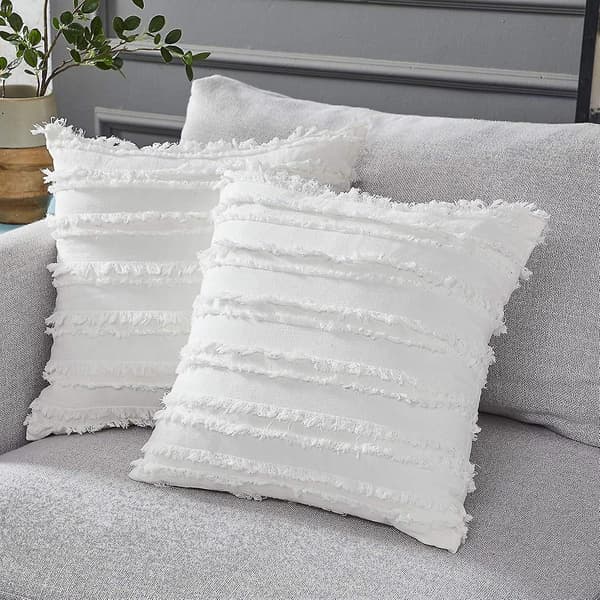 Vit Kuddeöverdrag, Set om 2, Vit 16 X 16