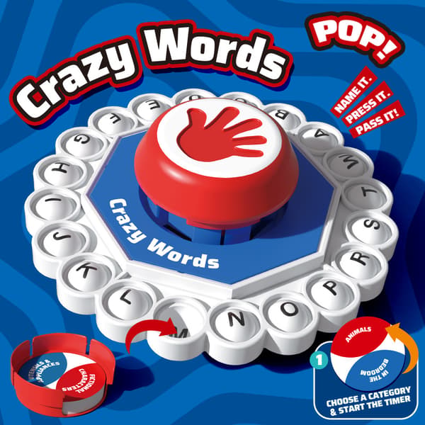Crazy Letter Word Press -lautapeli, nopeatempoinen perhejuhlapeli