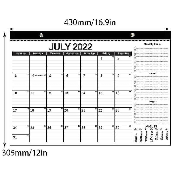 2022 Väggkalender Hängande månadskalenderplanerare Månadskontorskalender för hemmakontor Nytt