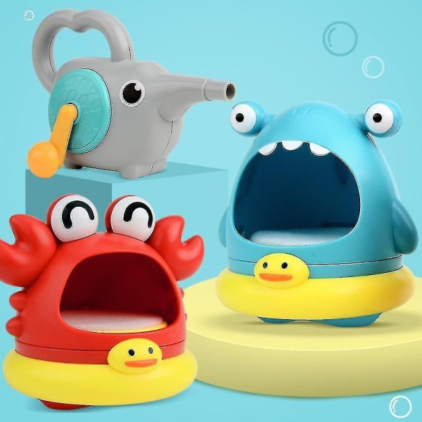 Sarjakuva Crabshark vaahtomuovipuhallin, kuplalelu kylpyyn, Kids Happy Tub Time Shark