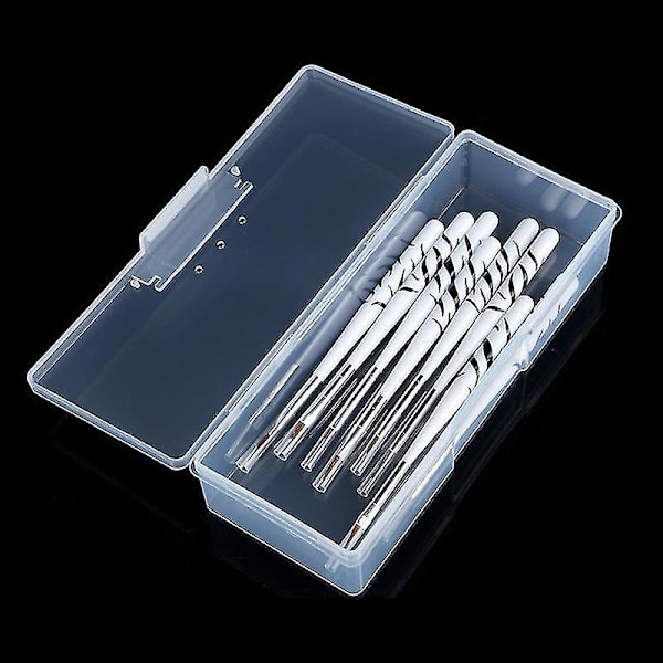 1 stk. Negleprik-Tegnepen Buffer Slibning Fil Opbevaringsboks Plast Transparent Negle Manicure Værktøj Opbevaringsboks Negle Specialværktøj