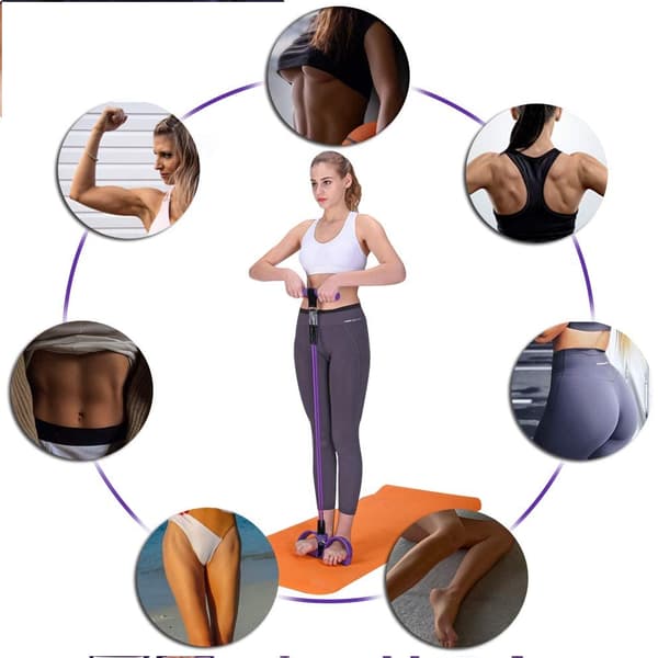 Elastisk Dragrep Träningsredskap för Mage Midja Ben Stretching Slimming Träning, 4