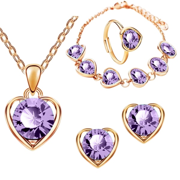 Nytt modehänge Hjärtformad kärlek 8 st smycken nyckelbenskedja Hol
