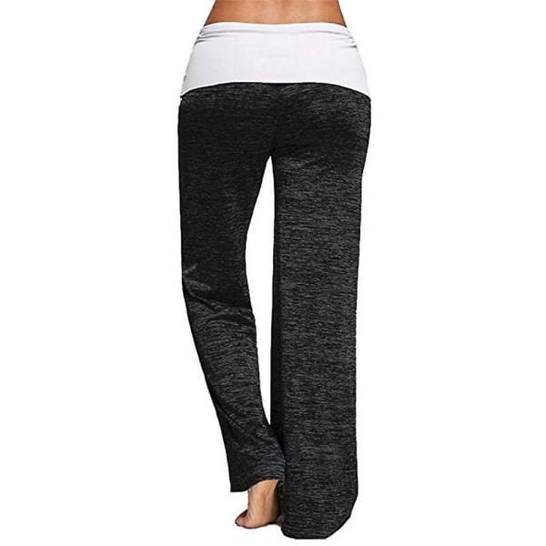 Dam Dragsko Casual Yoga Byxor Andas Gym Sport Pilates långbyxor Black L