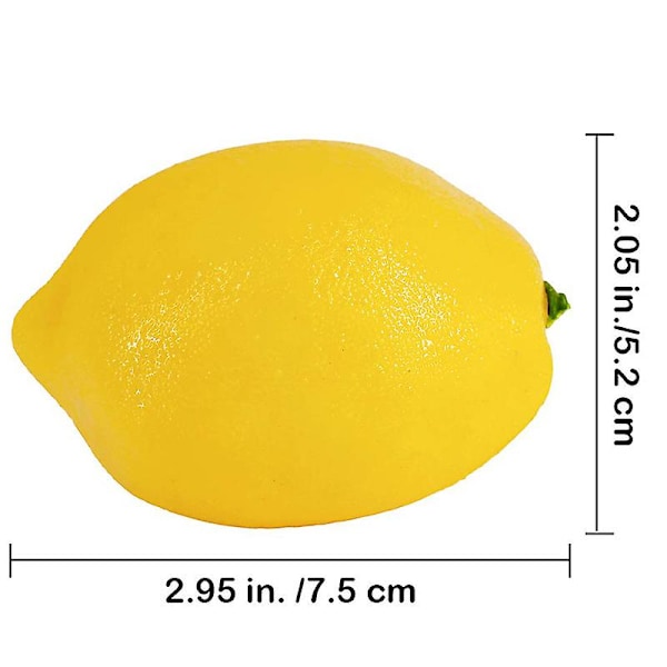 20 stk. Kunstige Citroner Falske Citroner Faux Citroner Frugter I Gul 3 Tommer Lang X 2 Tommer Bred