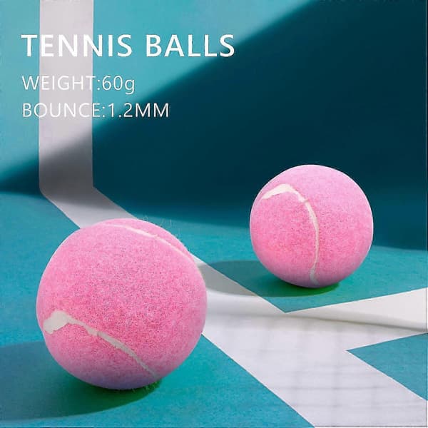 6-pack Rosa Tennisbollar Slitstarka Elastiska Träningsbollar 66mm