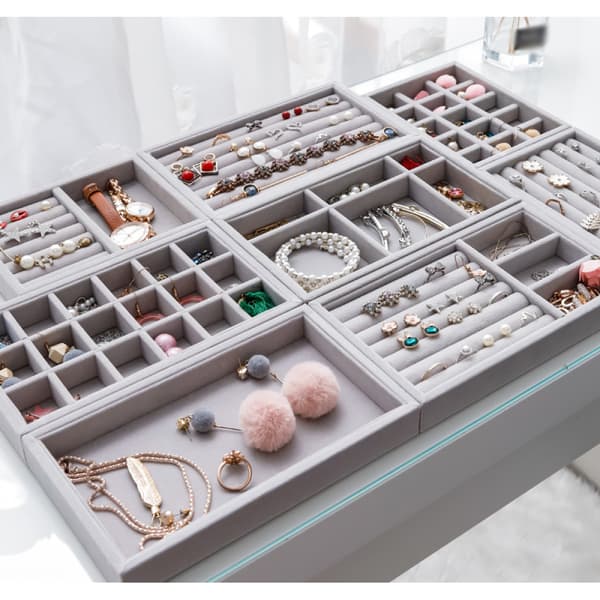 Smyckesbricka, 6-delars smyckeslåda organizer set, organizer