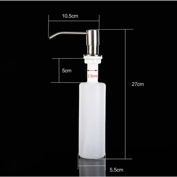 Innebygd flytende såpedispenser med 300 ml flaske. Skumsåpedispenser for vask. Oppvaskmiddeldispenser i rustfritt stål for baderom