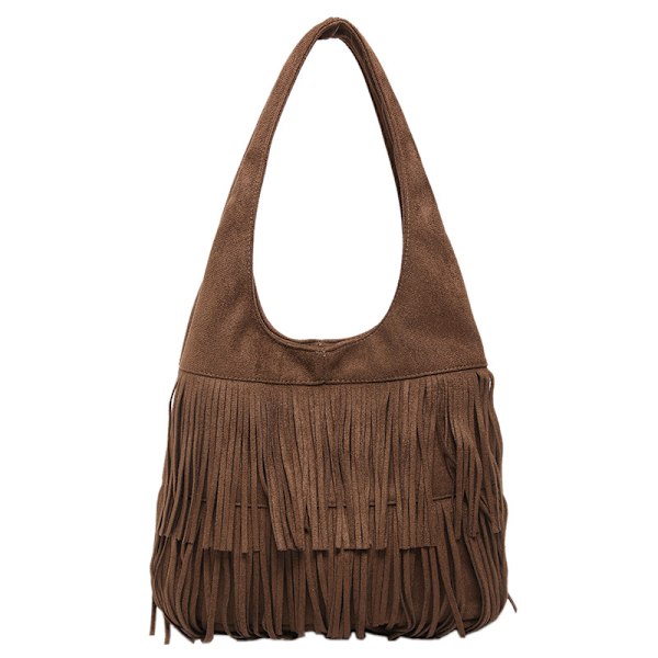 Europæisk og amerikansk retro frostet kvast taske høj kvalitet niche underarms skuldertaske stor kapacitet doven stil pendler tote taske Coffee