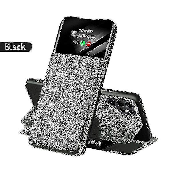 Nyt 2023 Smart Window View Læder Flip Telefon Cover Kompatibel Samsung Galaxy S23 Ultra/ S23+/ S23 Sh