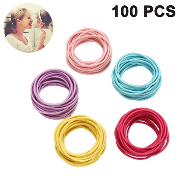 100 elastiska gummiband - färgglada