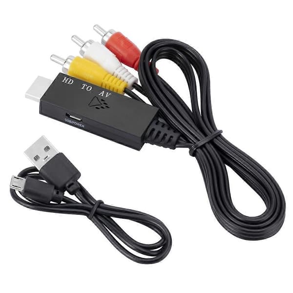 HDMI-kompatibel til RCA-adapter AV HDMI-kompatible portstik 1m/3.2ft