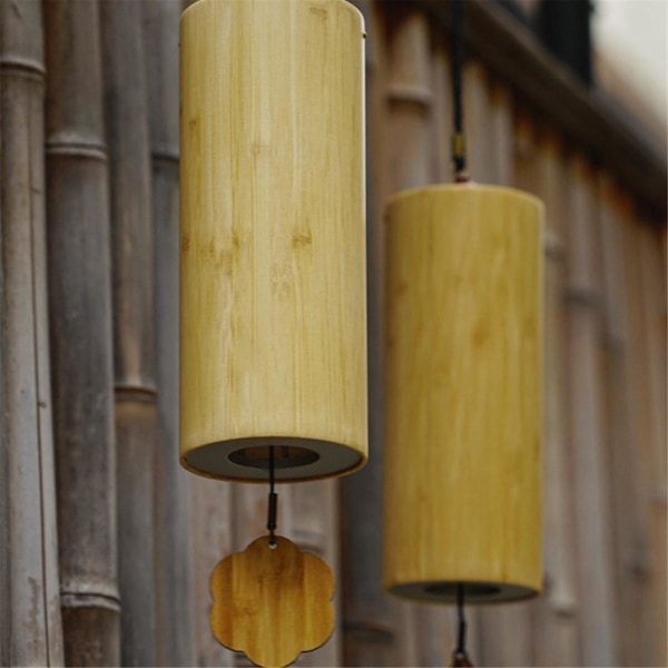 Am Chord sommerstil bambus 8-toner akkord vindklokker Naturlig bambus vindklokker Utendørs Hage Pav