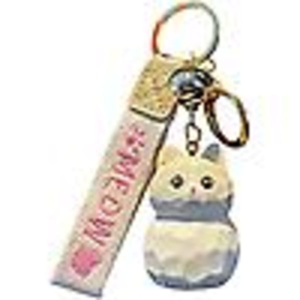 Cute Kawaii Different Posture Wood Carving Feeling Lucky Cat Kitty Keychain Keyring Key Chain Key Ring-ragdoll/stand