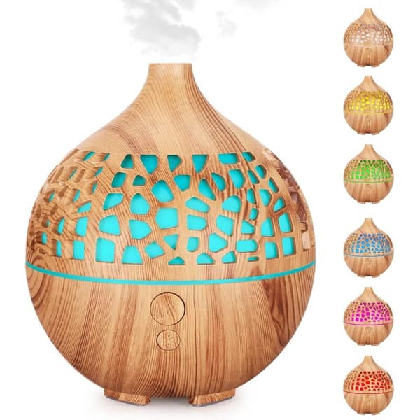 180 ml eterisk oljediffuser. Ultralyd USB aromaterapi luftfukter og diffuser med 7 farger LED-lys. Aromadiffuser for soverom, spa, yoga