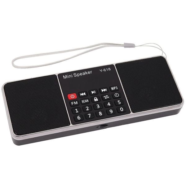 Y-618 Mini Fm Radio Digital bærbar 3w stereohøyttaler Mp3-lydspiller High Fidelity-lydkvalitet-haoyi