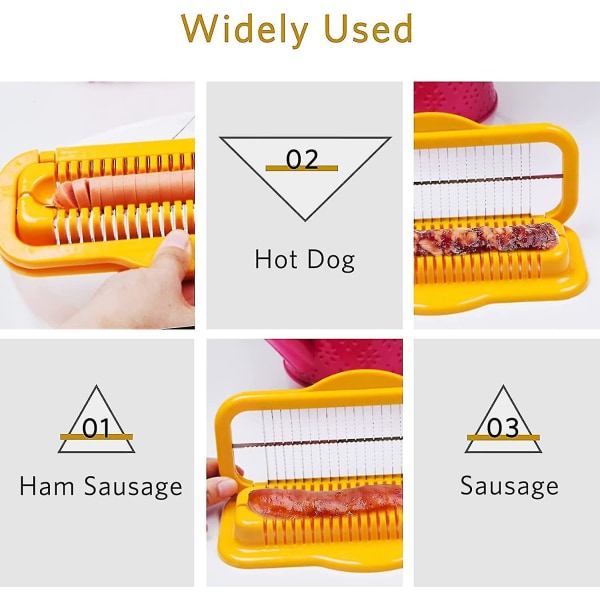 Pølsekutter, slitesterk bananskjærer i rustfritt stål, multifunksjonell pølsekutter for pølse skinkepølse
