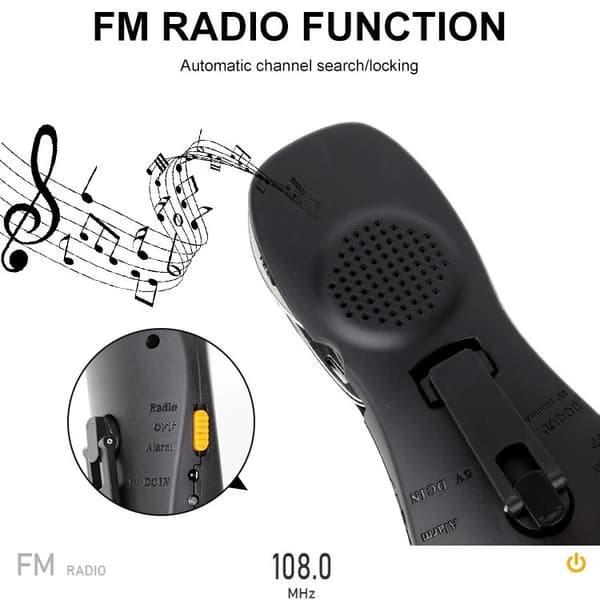 Käsikampi radio, taskulamppu, hätälataus, ulkovalaistus, hätäpelastus, ulkotyökalut, veitsi