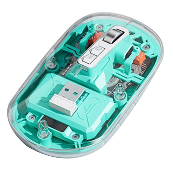Bass Trådløs Bluetooth Mus 3-modus Transparent Mus 2.4g+bluetooth5.0 For Bærbar PC/nettbrett Grønn
