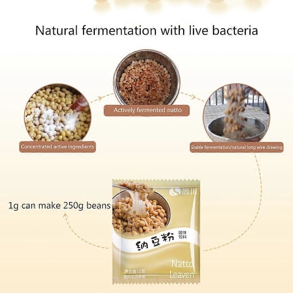 10 kpl Nattomoto Starter Japanilainen Natto Fermentointijauhe Kotikäyttöön