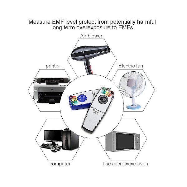 K2 Elektromagnetisk felt EMF Gauss meter jagtdetektor bærbar magnetfeltdetektor 5 LED Ga