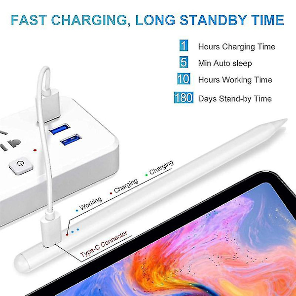 Pekstift för Pencil 2 Touchpenna för iPad Kapacitiv Penna för Ritning iPad Pro 11 12.9 Air 3 4:e 20