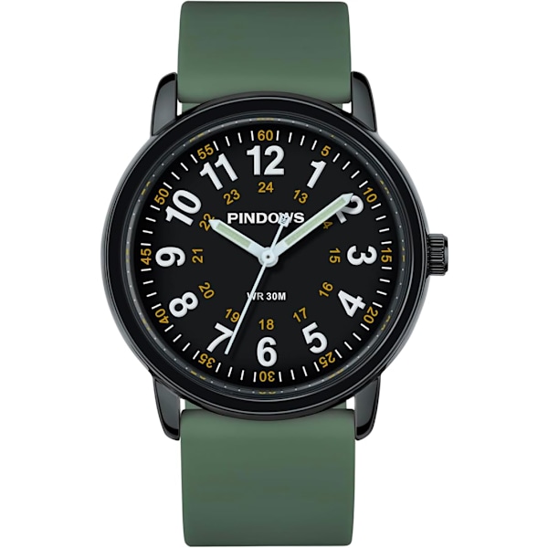 Dame silikonerem design analogt quartz ur, selvlysende urskive.
