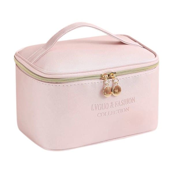 Pink PU Læder Kosmetiktaske