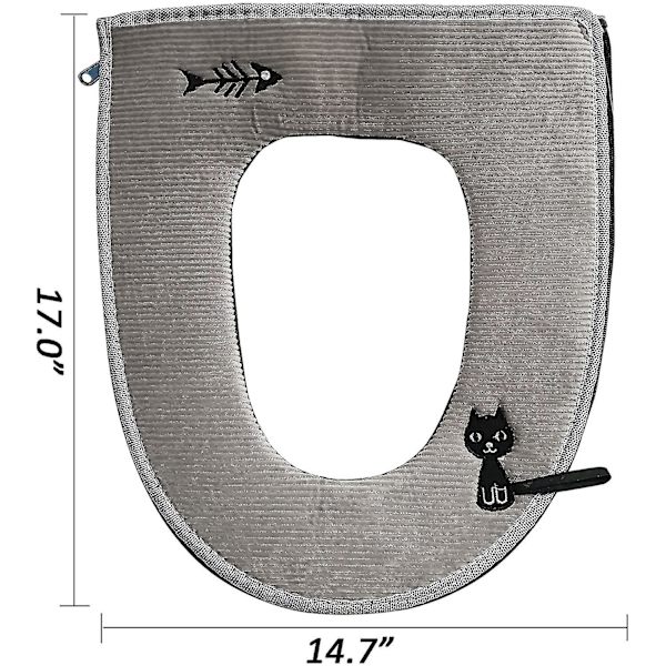 16.9x14.5 tum Toalett Soft Tjockare Pad (grå) Grå 17 tum*14.7 tum