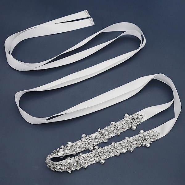Brudgum Rhinestone Inlagd Bälte Brudtärna Sash Bröllopsklänning Band Damkläder Tillbehör