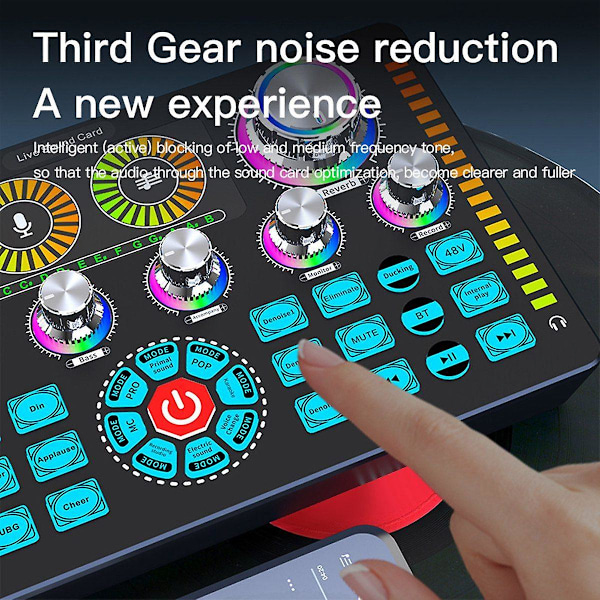 Live Sound Card Studio Record Soundcard Bluetooth Mikrofon Mixer Röstväxlare Live Streaming Sou