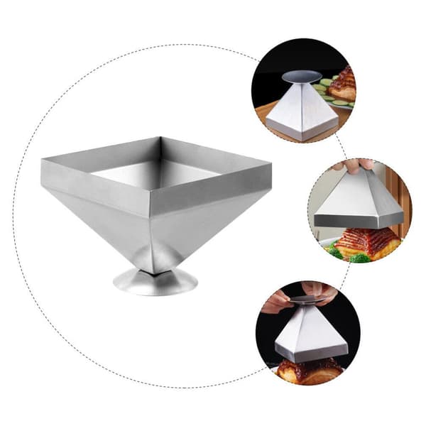 Pyramideform i rustfrit stål, bageværktøj til køkkenet, bruges til at forme kød, husholdningsapparat.