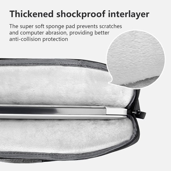 Klassisk Laptopveske, Slank Dokumentmappe, Vanntett, Skumpolstring, Støtbeskyttelse, 15,6\"
