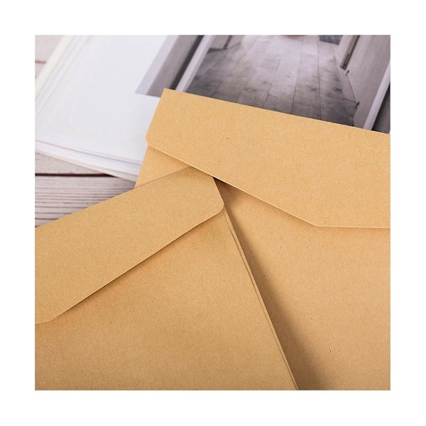 100 stk Klassiske Kraft Blanke Mini Papir Kuverter Bryllupsinvitation Kuvert Gave Kuvert