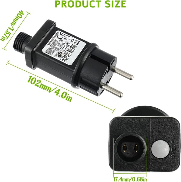 LED-transformator blixtkontakt IP44 drivrutinsadapter med timer, 8 lägen