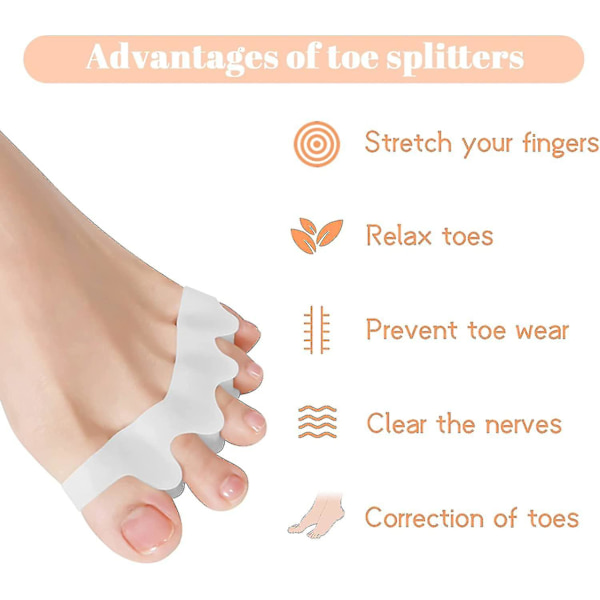 2 Paria Silikonivarvaserottimia, Varpaiden Suojaus, Hallux Valgus -Korjaus
