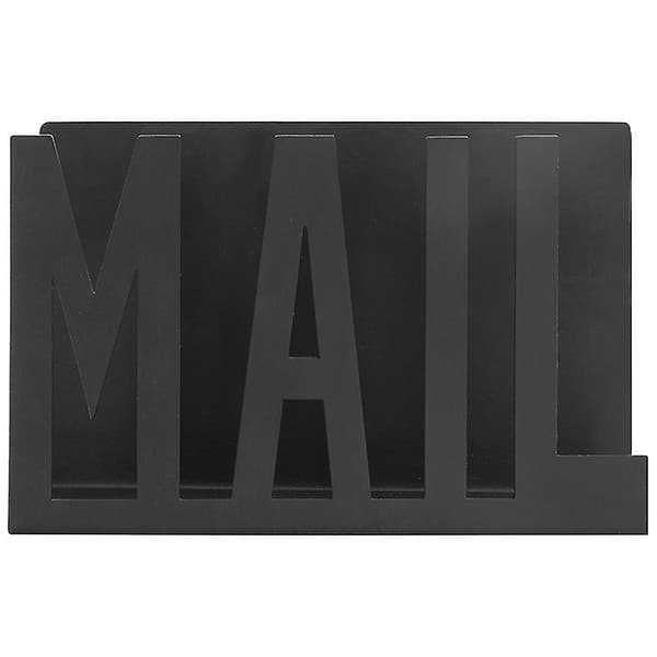 Sort Metal Skrivebords-Brevholder med MAIL-Udskæring