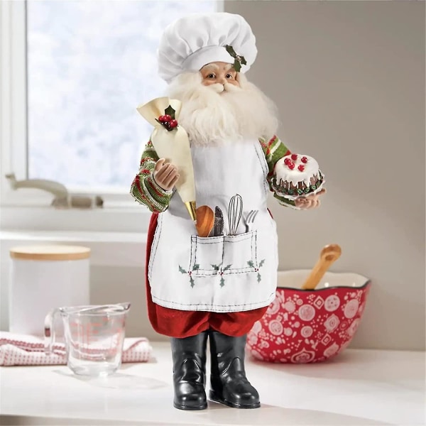 Bage-Julemand og Fru Claus, Stående Julemand Figur, Julemand Figurer Statu